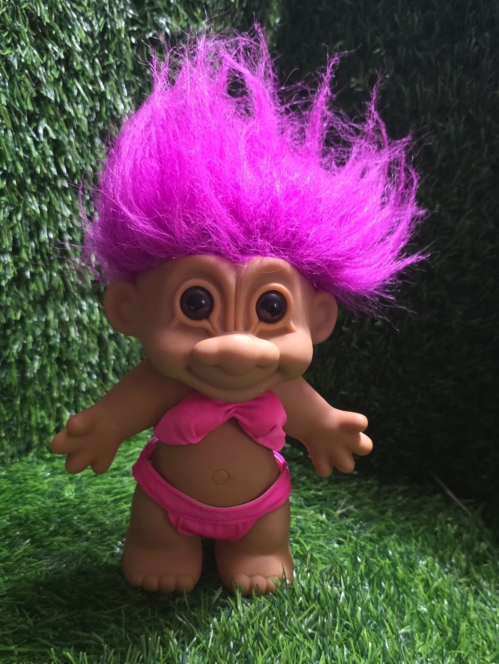 Vintage Troll Girl Bathing Suit Pink Bikini Summer Beach Russ 7 Inch